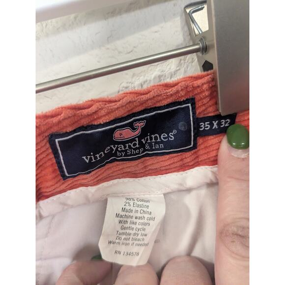 VINEYARD VINES Men's Size 35x32 Shep&Ian Corduroy Straight Leg Pants Orange $128 - Picture 3 of 7